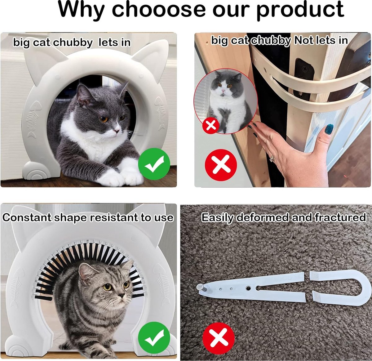 Grote kattendeur, kattendeflector binnendeur, intrekbaar frame
