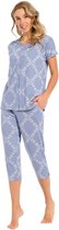 Pastunette doorknoop pyjama dames - blauw met print - 25241-312-6/519 - maat 40