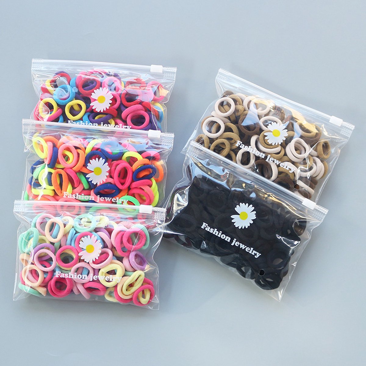 Dikke Haarelastiekjes - 100 stuks - Pastel - 20mm - 5mm Dik - Elastiek - Haar Accessoires - Kinderen - Peuter - Baby - Meisjes - Dames - Gift - Cadeau — cadeau in Mode & Accessoires - foto 4