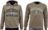 Hitman - 2-Pack - 1 x Hoodie en 1 x Sweater - Katoen - Amsterdam Souvenirs - Groen - Maat M