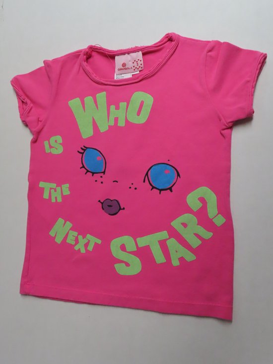 T shirt korte mouwen - Meisjes - Roze - Who is the next star ? - 5 jaar 110