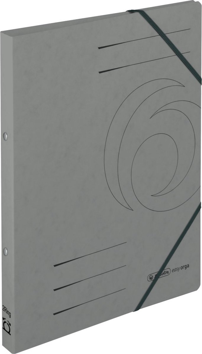 5 x Herlitz ringmap met elastoband - A4 - Karton Grijs - 50019434