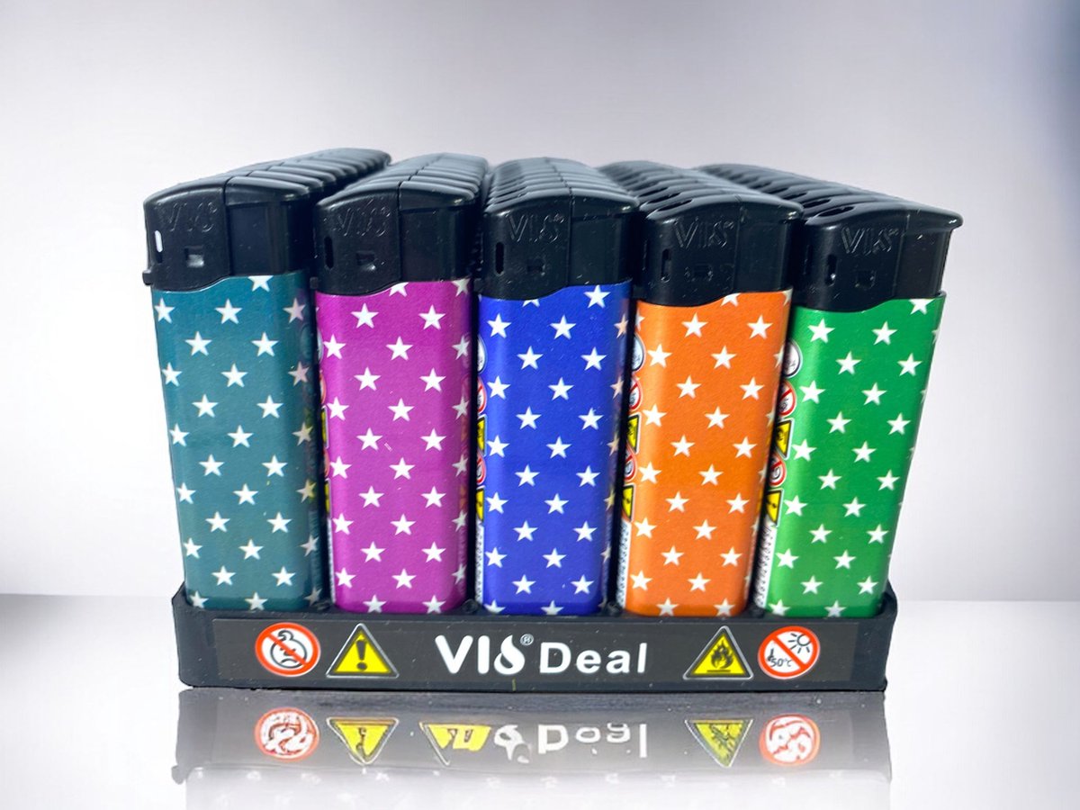 Goedkoopste Aanstekers 50 stuks in tray navulbaar- Klik aanstekers Unilite - elektronische VIO deal lighters