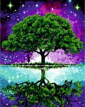 Schilderen op nummer - Wizardi - Tree of Life - Levensboom - Canvas gespannen op hout