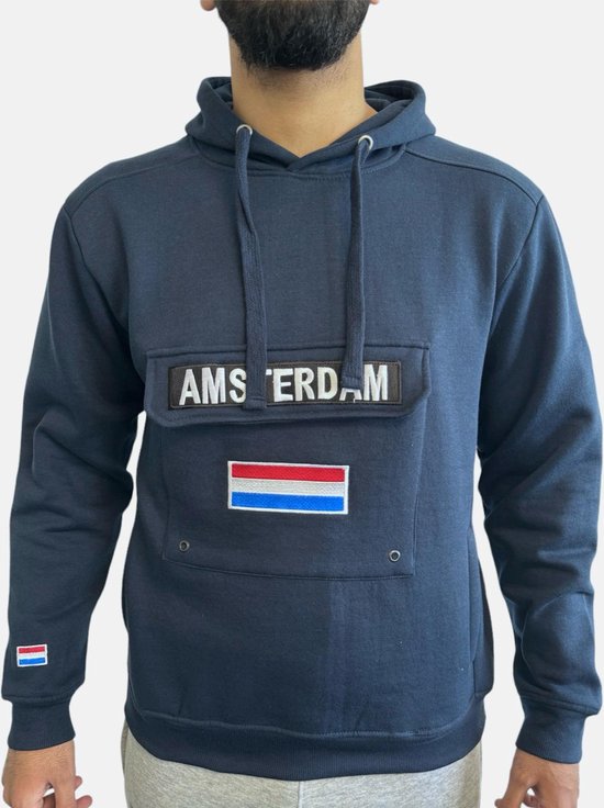 Amsterdam hoodie - Donkerblauw - S