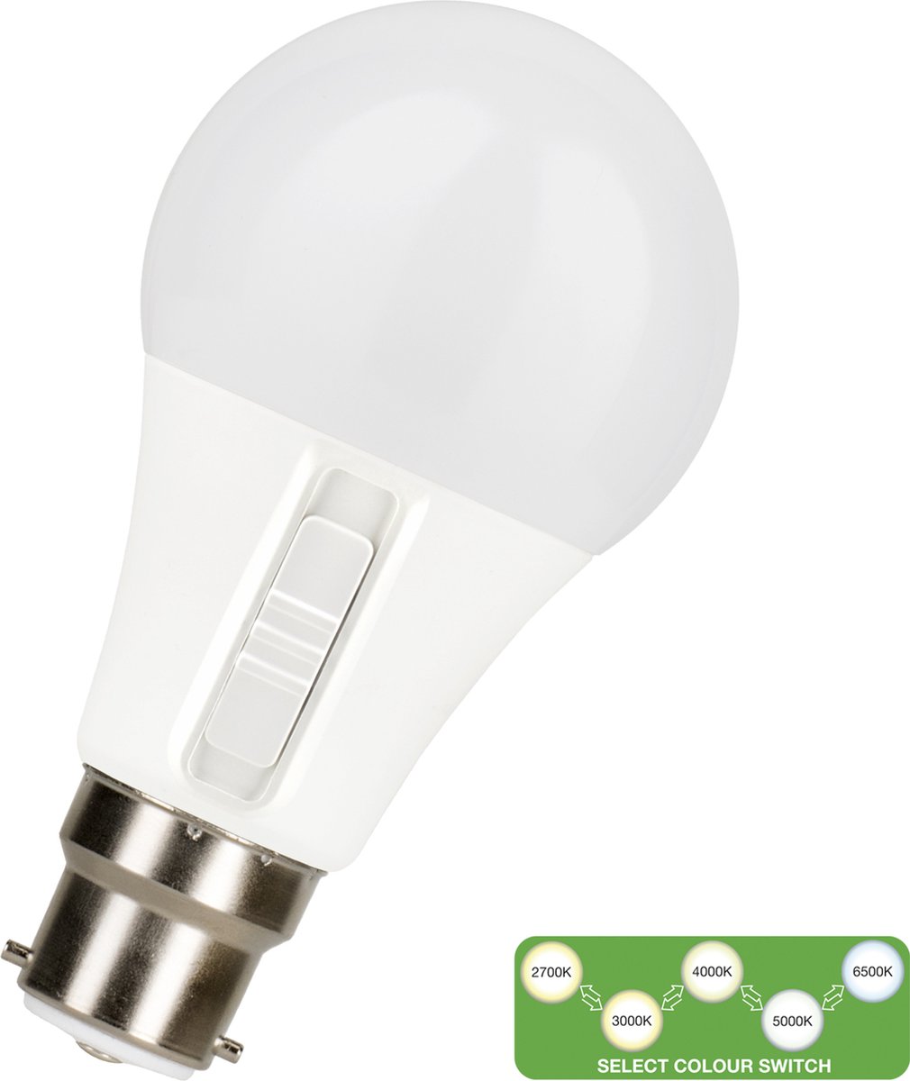 Bailey LED lamp B22d 8.5W 806lm Instelbare lichtkleur Mat Dimbaar | B22d / Ba22d (Ø2,2cm) | Warm Wit tot Daglicht | 8.5 watt | 15.000 Branduren