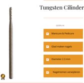Cilinder 2.3 uit Hard metaal /Tungsten Manicure - Pedicure