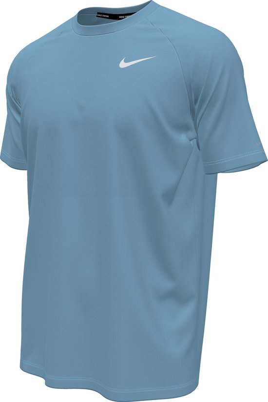Nike Swim Nike Essential - Short sleeve hydroguard Heren Zwemshirt - Aquarius blue - Maat L