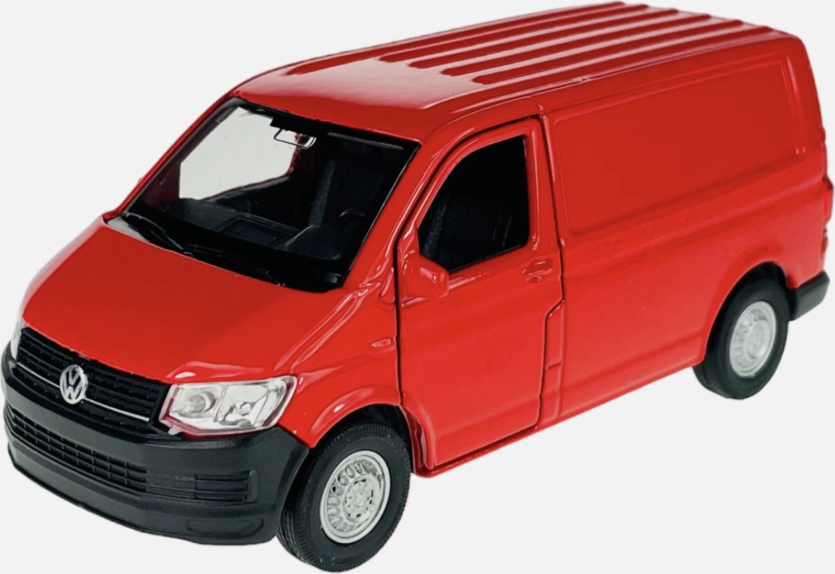 welly VW volkswagen transporten T6 van rood 1:34