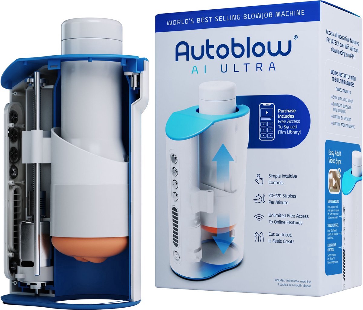 Goedkoopste Autoblow - AI Ultra Automatische Blowjob Stimulator - Masturbator voor een Pijbeurt - De beste Blowjob met Autoblow