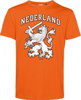 T-shirt Lion avec épée | Vêtement pour fête du roi | Chemise orange | Orange | taille XXXL