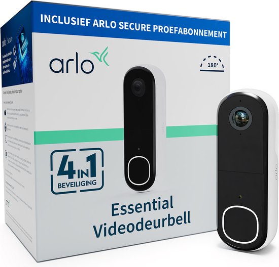 Foto: Arlo hd draadloze video deurbel met camera 1 deurbel wit