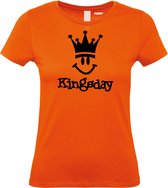 Dames t-shirt Kingsday Smiley | Koningsdag kleding | Oranje Shirt | Oranje Dames | maat XXXL