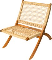 Chaise longue en rotin Niceey - Pliable - Bambou FSC - Rotin - Bois
