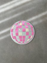 Blemzstudio - discobal spiegel roze - 20 cm - rond