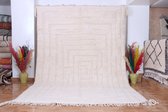 Handgeweven Berber Tapijt ''Beni Ourain'' - 290 x 210 cm - Uniek en handgemaakt - wit hoogpolig vloerkleed