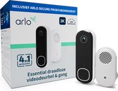 Arlo 2K draadloze video deurbel met camera & gong, 1 deubelset, wit