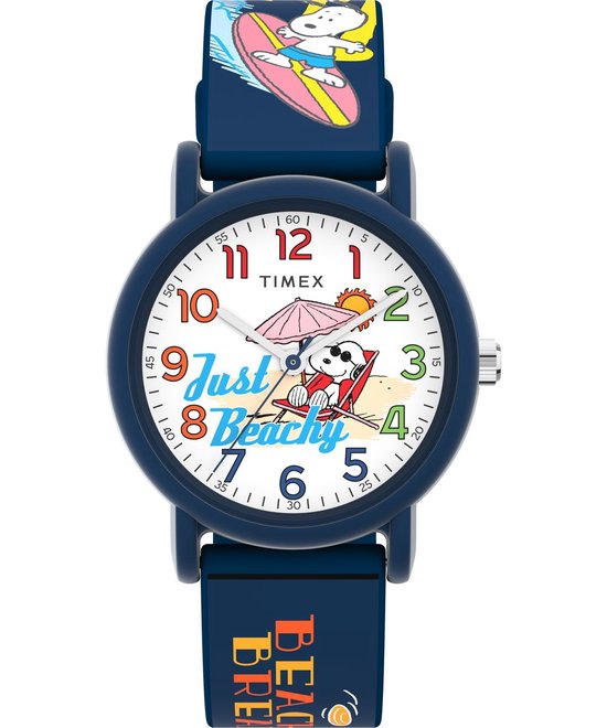 Montre Timex Peanuts Weekender Color Rush TW2V78600 - Siliconen - Blauw - Ø 36 mm