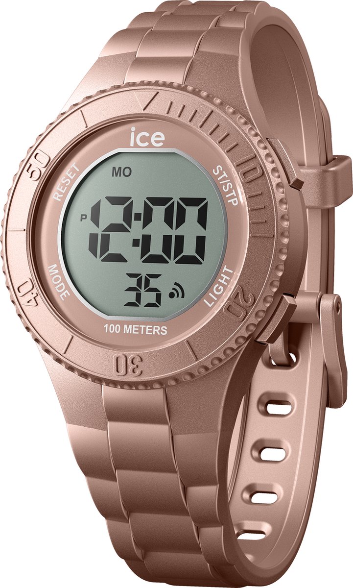 Ice Watch ICE digit - Nude metallic 021621 Horloge - Siliconen - Roze - Ø 34 mm
