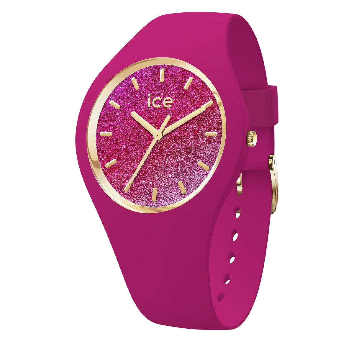 Ice Watch ICE glitter - Fuschia pink 022575 Horloge - Siliconen - Roze - Ø 34 mm