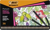 Crayons de couleur en bois BIC Intensity Premium - boîte de 36 crayons
