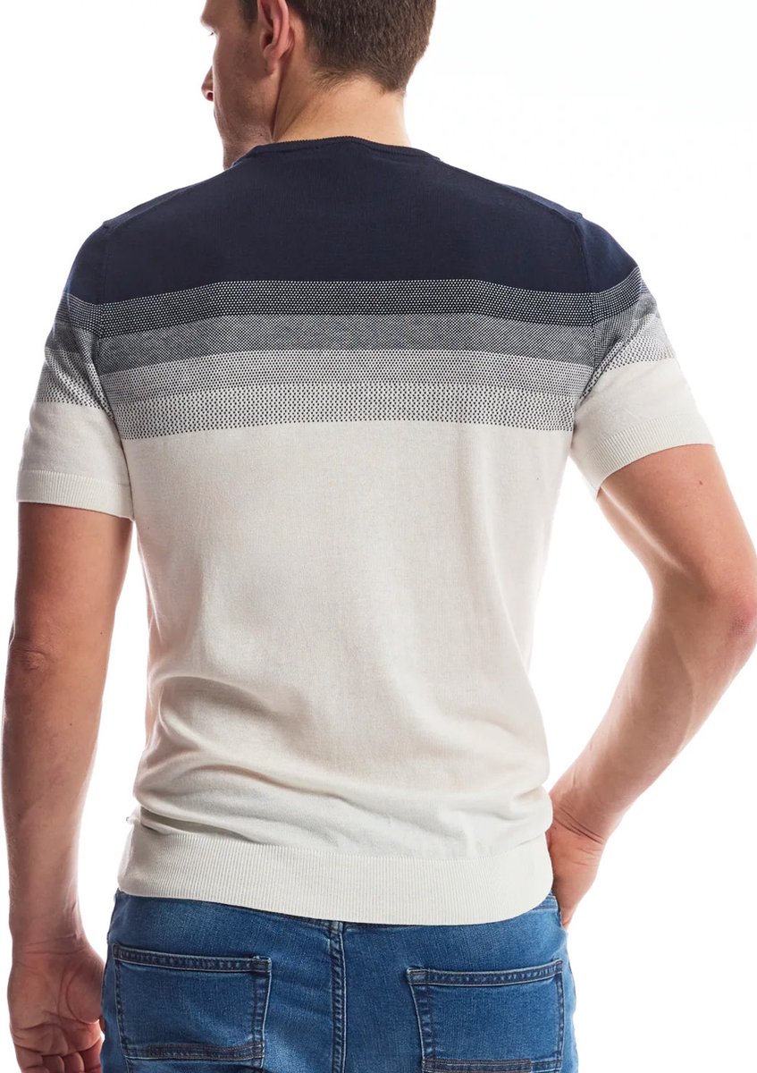 Twinlife - T-shirt - Heren - 3XL - Blauw - Katoen - TW42408