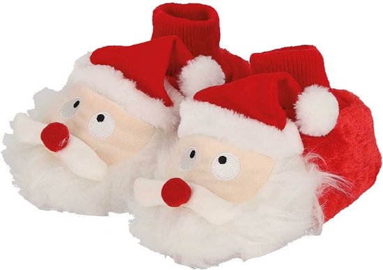 Apollo - Chaussons de Noël enfants - Père Noël - Rouge - Taille 29/30 - Chaussons de Noël