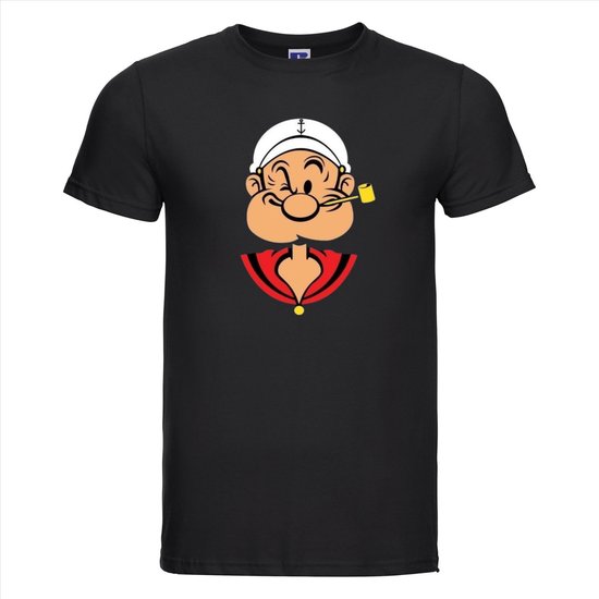 T-shirt Popeye | Zwart | Maat XS