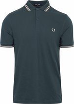 Fred Perry - Polo M3600 Donkergroen Petrol - Slim-fit - Heren Poloshirt Maat M