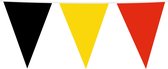 3x Giga Vlaggenlijn zwart/geel/rood 30x45cm 10m - Vlaggen XL Groot thema feest festival EK Belgie