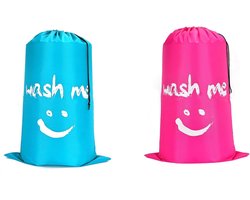 2 stuks waszakken voor op reis, vuile was, wasverzamelaar, waszak, grote opvouwbare wasmand, opbergtas, wasmand