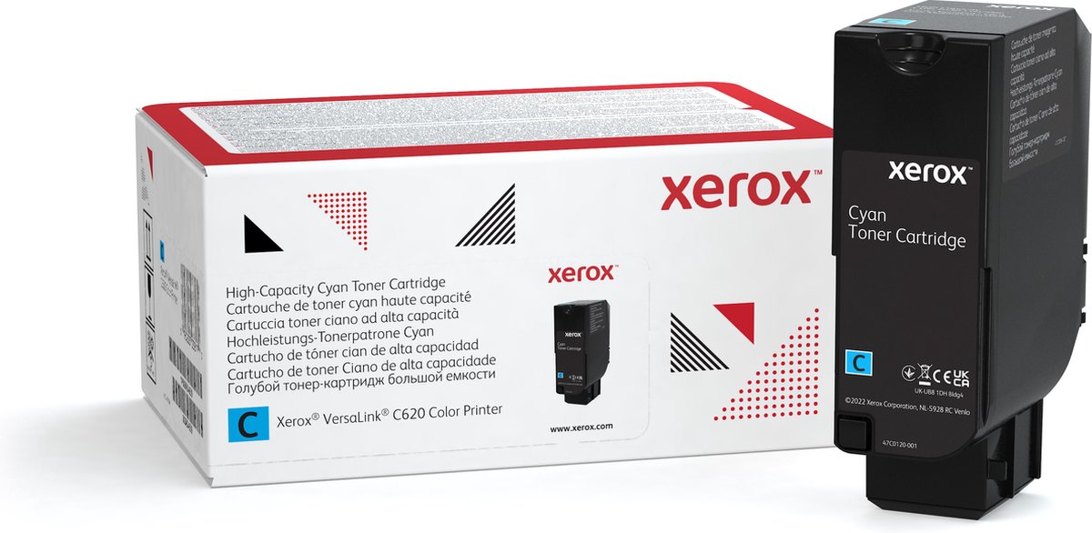Xerox VersaLink C620 cyan tonerkassett med høy kapasitet (12 000 sider)