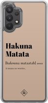 Casimoda® hoesje - Geschikt voor Samsung Galaxy A32 4G - Hakuna Matata - 2-in-1 case - Schokbestendig - Tekst - Verhoogde randen - Bruin/beige, Transparant