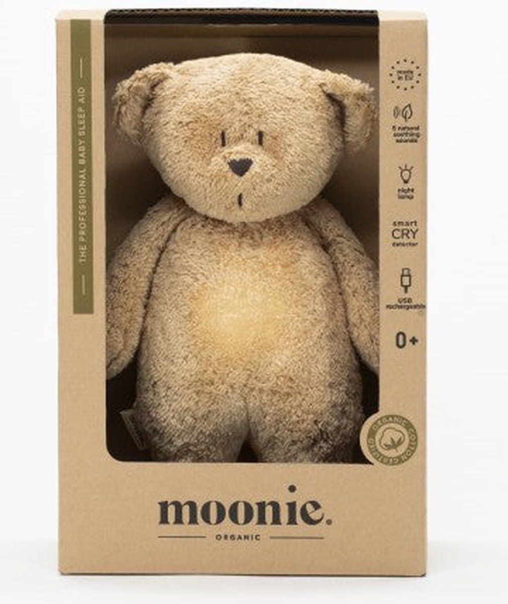 Moonie Knuffel Humming Bear Cappuccino - Met licht en geluid - USB oplaadbaar — afbeelding 14