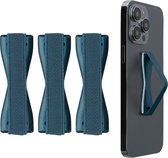 kwmobile vingerhouder voor smartphone - Vingergreep voor telefoon - Zelfklevende finger holder - Set van 3 - In Metallic carabisch blauw