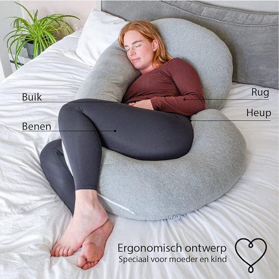 Hefel Side Sleeper Pillow 35 x 160 cm, Optimal Support Comfort