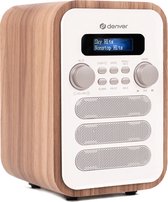 Denver DAB-48WHITE Radio portable Personnel Numérique Blanc, Bois