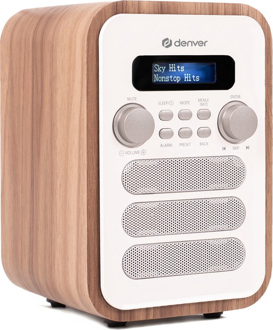 Denver DAB Radio - Retro Radio - Bluetooth - DAB+/ FM Radio - DAB48W