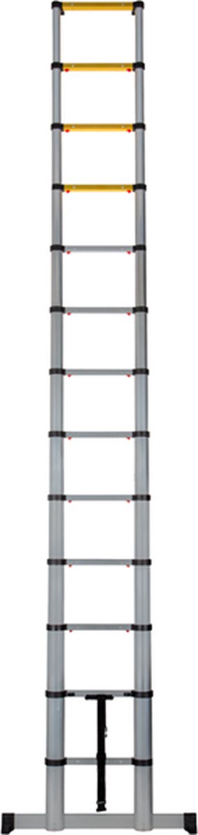 Escalo - Telescopische Ladder - professioneel gebruik - Aluminium - 13 treden 3.8 m - met stabilisator - gekeurd EN131 en EN131.6