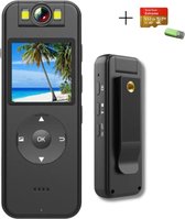 Focalix Bodycam HD 4K - Action Cam - Bewegingsdetectie - 180º Draaibare Lens - LED Display Scherm - Bodycam Politie - Infrarood - Spycam - Incl. 512GB SD-Kaart, SD Kaart Lezer en USB Stekker