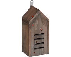 Ladybugs Hotel - Garden Hanging Wooden Insect House Small Nesting Box Brown