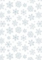 Kerstpapier Sneeuw Kristallen Blauw K691661-11 - Toonbankrol breedte 70cm - 200m lang