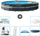 Intex Rond Ultra XTR Frame Zwembad - 732 x 132 cm - Inclusief Pomp - Ladder - Grondzeil - Afdekzeil Onderhoudspakket - Filterbollen