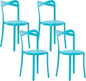 Beliani - Lot de 2 chaises de salle à manger - bleu - matière synthétique