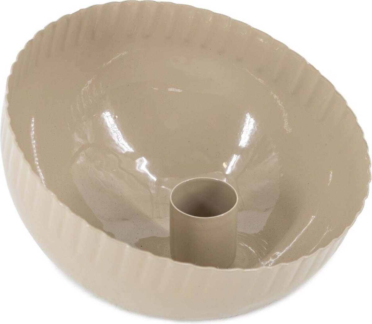 Kaarsenstandaard bowl beige