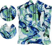 ABSRB Surfponcho Swirl Junior - Sneldrogend, 50% katoen en 50% polyester - Strandhanddoek voor tieners, badjas, zwemponcho, poncho