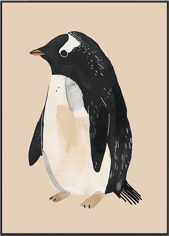No Filter kinderkamer poster - Pinguin - Babykamer decoratie - 30x40 cm - A3 formaat - 1 stuks