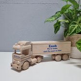 Shuuske | Houten Vrachtwagen Spaarpot met naam | Spaarpot Vrachtwagen