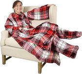 SHOP YOLO - fleece deken-TV-deken - knuffeldeken met -190 x 135 cm -Rode deken
