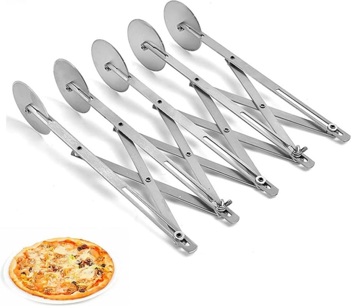 Deegsnijder set met verstelbare taartverdeler en pizzasnijder pasta roller